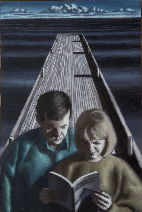 Couple Reading on a Wharf large